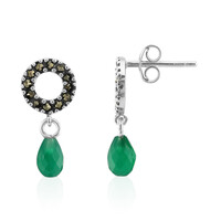 Orecchini in argento con Onice Verde