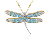 Collana in argento con Fluoroapatite Verde (Gems en Vogue)