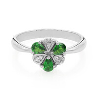 Anello placcato in platino con Tsavorite AAA