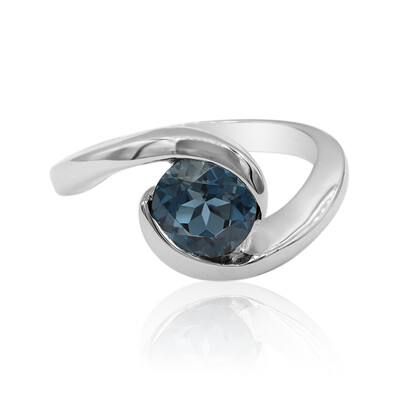 Anello in argento con Topazio Blu Londra