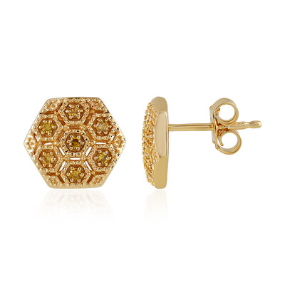 Orecchini in argento con Diamante Giallo I3