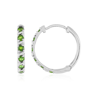 Orecchini in argento con Diopside Russo