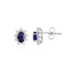 Orecchini in argento con Zaffiro Blu del Madagascar