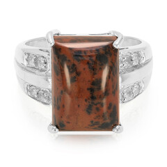 Anello in argento con Ossidiana Mogano