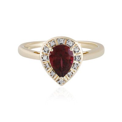 Anello in oro con Granato Magenta