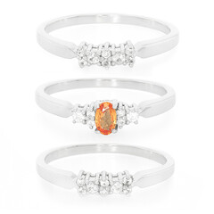 Anello in argento con Zaffiro Padparadscha