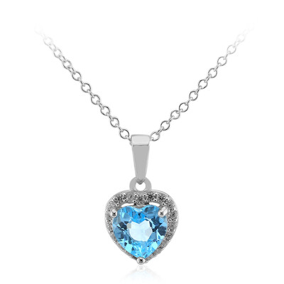 Collana in argento con Topazio Blu Svizzero
