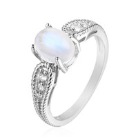 Anello in argento con Pietra di Luna Arcobaleno della Tanzania