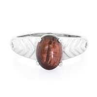 Anello in argento con Occhio di Tigre Rosso