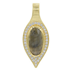 Ciondolo placcato in oro con Labradorite
