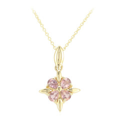 Collana in oro con Zaffiro Padparadscha (non riscaldato)