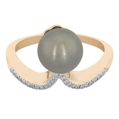 Anello in oro con Perla Tahitiana