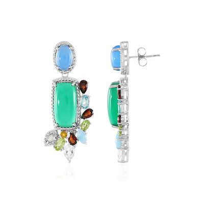 Orecchini in argento con Onice Verde