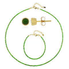 Parure in argento con Diopside Russo