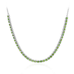 Collana in argento con Diopside Russo