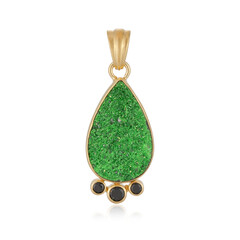 Ciondolo in argento con Uvarovite (Bali Barong)