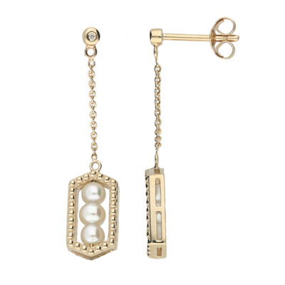 Orecchini in oro con Perla d'Acqua Dolce Bianca