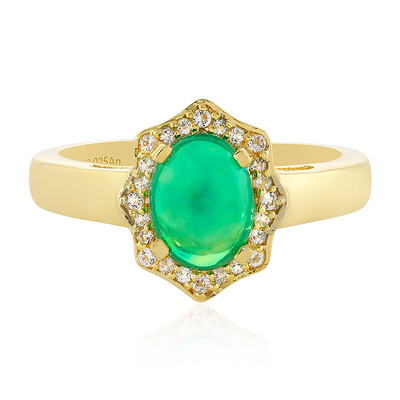 Anello in argento con Opale Verde dell'Etiopia
