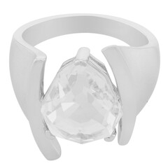 Anello in argento con Quarzo Bianco (TPC)