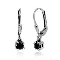 Orecchini in argento con Diamante Nero