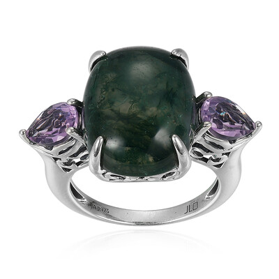 Anello in argento con Agata Muschiata