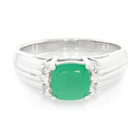 Anello da uomo in argento con Calcedonio Verde