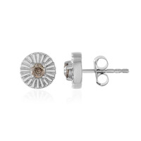 Orecchini in argento con Diamante Champagne I3