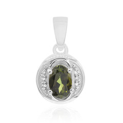 Ciondolo in argento con Tormalina Verde