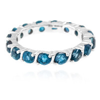 Anello in argento con Cianite Blu Foglia di Tè