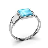 Anello in argento con Larimar