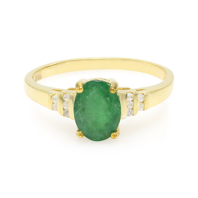 Anello placcato in oro con Smeraldo Bahia