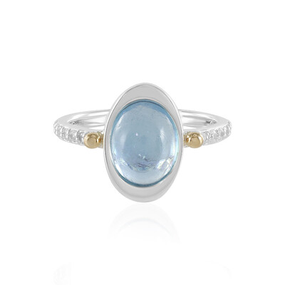 Anello in argento con Acquamarina (Granulieren)