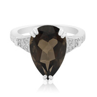 Anello in argento con Quarzo Fumè