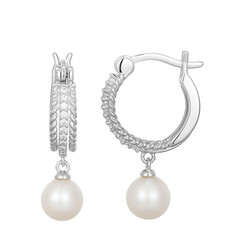 Orecchini in argento con Perla d'Acqua Dolce Bianca