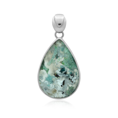 Ciondolo in argento con Gemma Silicea (Bali Barong)