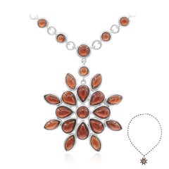 Collana in argento con Granato Mozambico