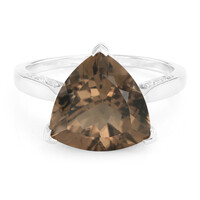 Anello in argento con Quarzo Fumè
