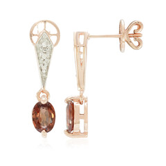 Orecchini in oro con Zircone Rosa Cannella