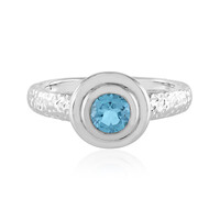 Anello in argento con Topazio Blu Svizzero