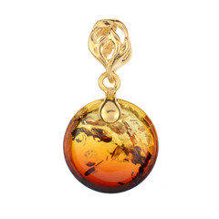 Ciondolo in argento con Ambra Sunrise Baltica