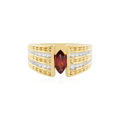 Anello in argento con Granato Mozambico