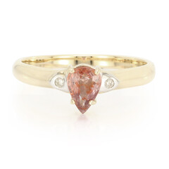 Anello in oro con Zaffiro Padparadscha (non riscaldato)