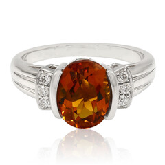 Anello in oro con Citrino Mandarino