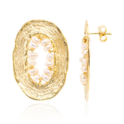 Orecchini in argento con Perla d'Acqua Dolce Bianca (Joias do Paraíso)