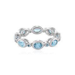 Anello in argento con Topazio Blu Svizzero