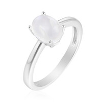 Anello in argento con Pietra di Luna Arcobaleno della Tanzania