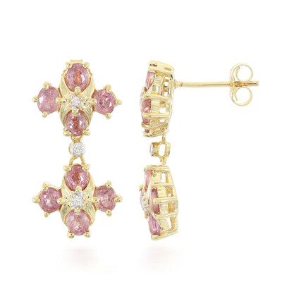 Orecchini in oro con Zaffiro Padparadscha (non riscaldato) (AMAYANI)