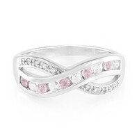 Anello in argento con Zaffiro Rosa Ceylon e Zaffiro Bianco
