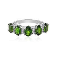 Anello in argento con Diopside Russo