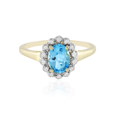 Anello in oro con Topazio Blu Svizzero (Adela Gold)